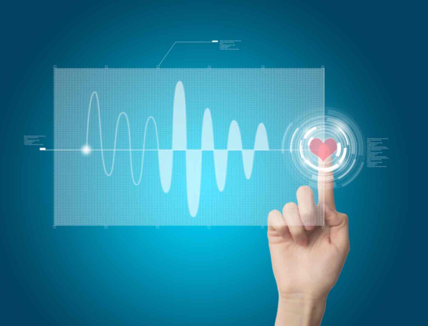 A digital illustration of a human heart with AI-powered analytics, smartwatches, and wearable health devices monitoring heart health in real time.