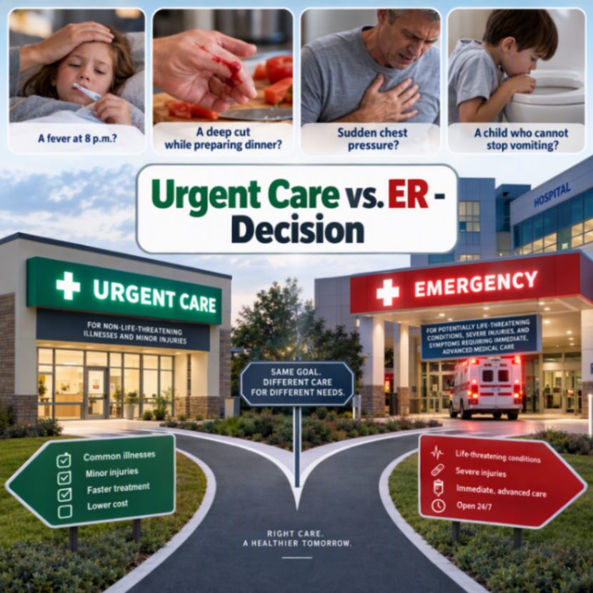 Urgent care vs ER decision